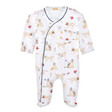 Baby Club Chic golden league printed pima crossed footie