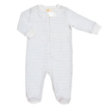 Baby Club Chic light blue stripes printed pima zipped footie
