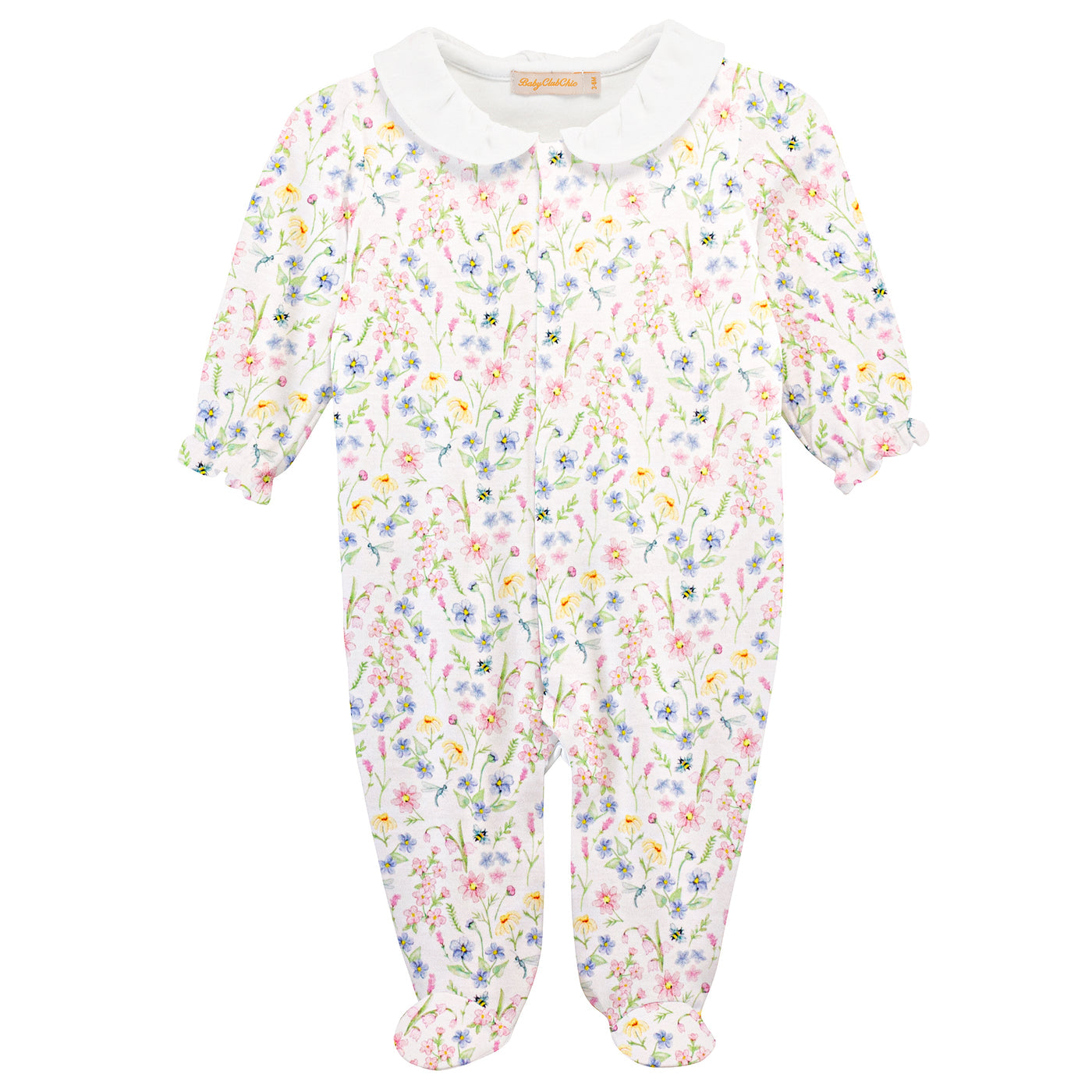 Spring Blush Footie With Round Collar