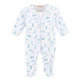 Barking Bliss - Blue Zipped Footie