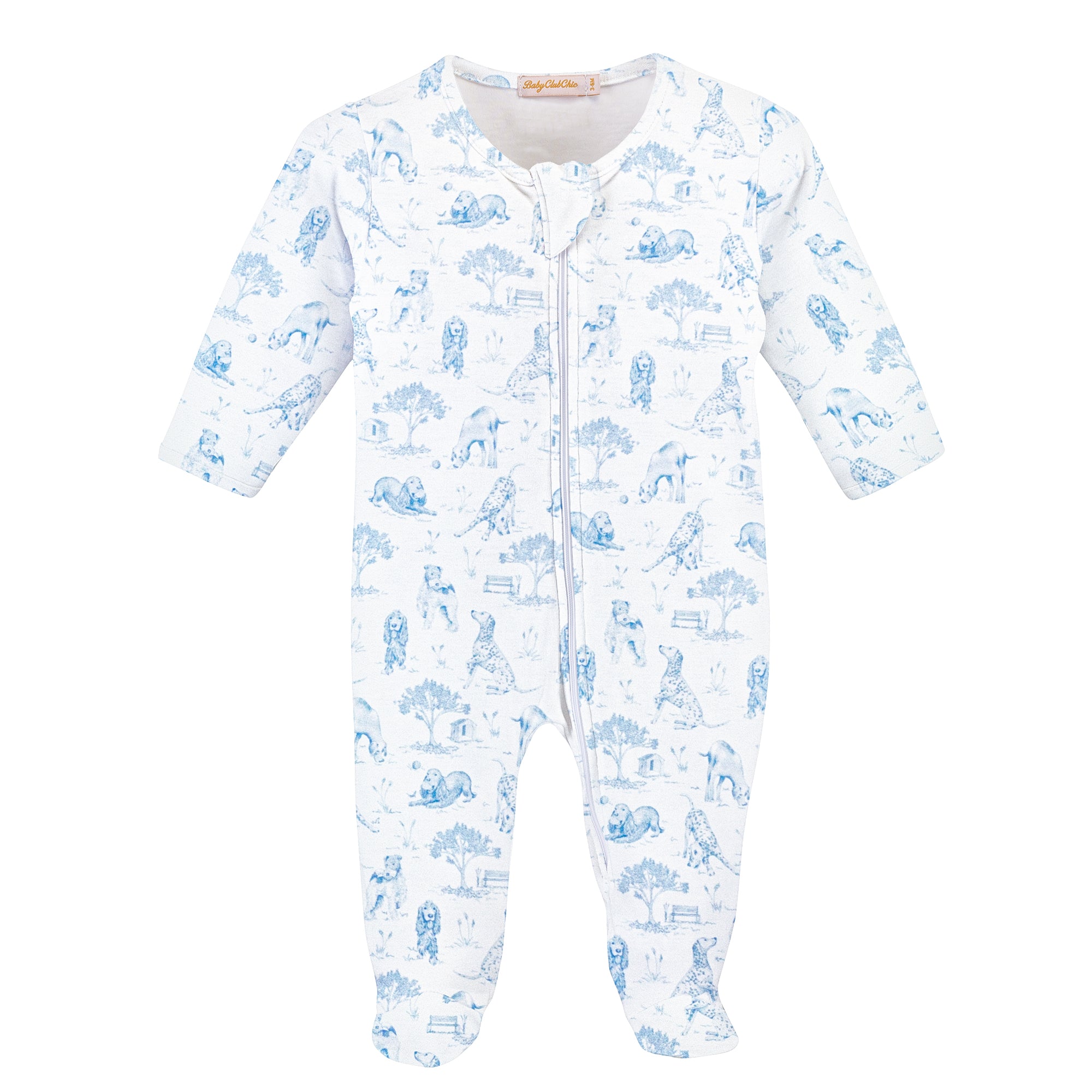 Barking Bliss - Blue Zipped Footie