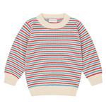 minnow Unisex Red And Marina Stripe Knit Sweater