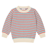 minnow Unisex Red And Marina Stripe Knit Sweater