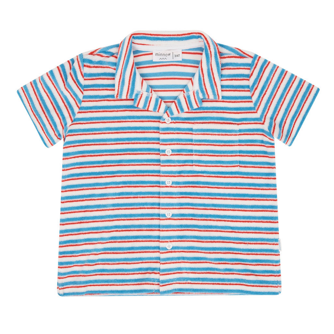 minnow Boys Stripe French Terry Button Up
