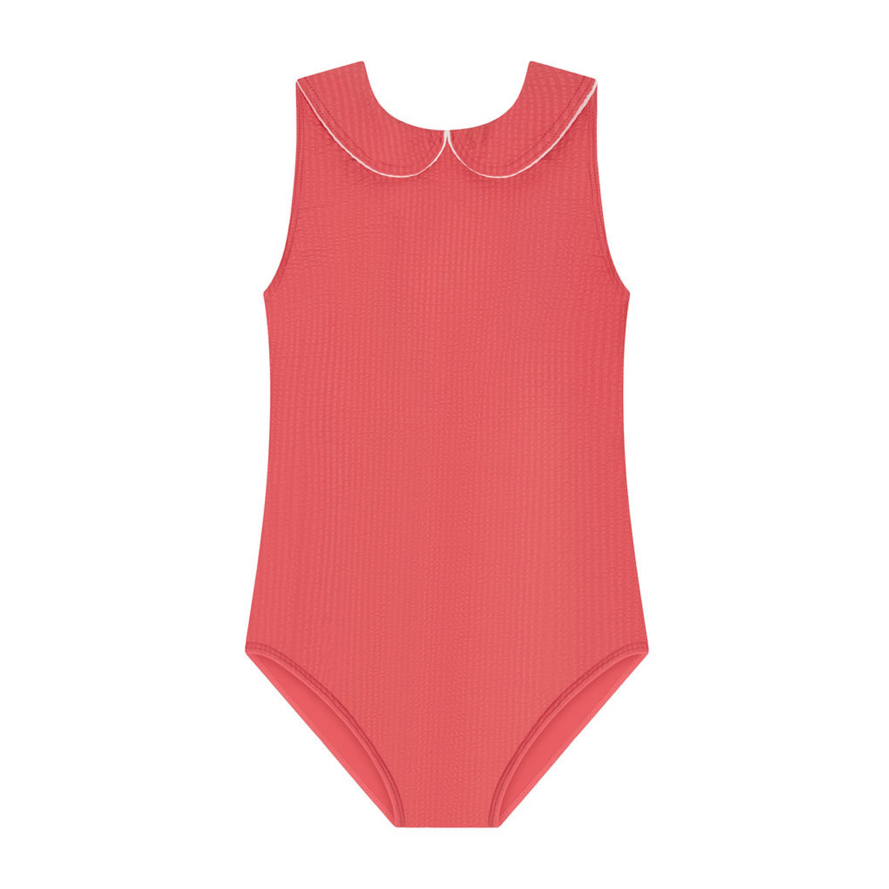 minnow Red Seersucker Sailor One Piece Swimsuit