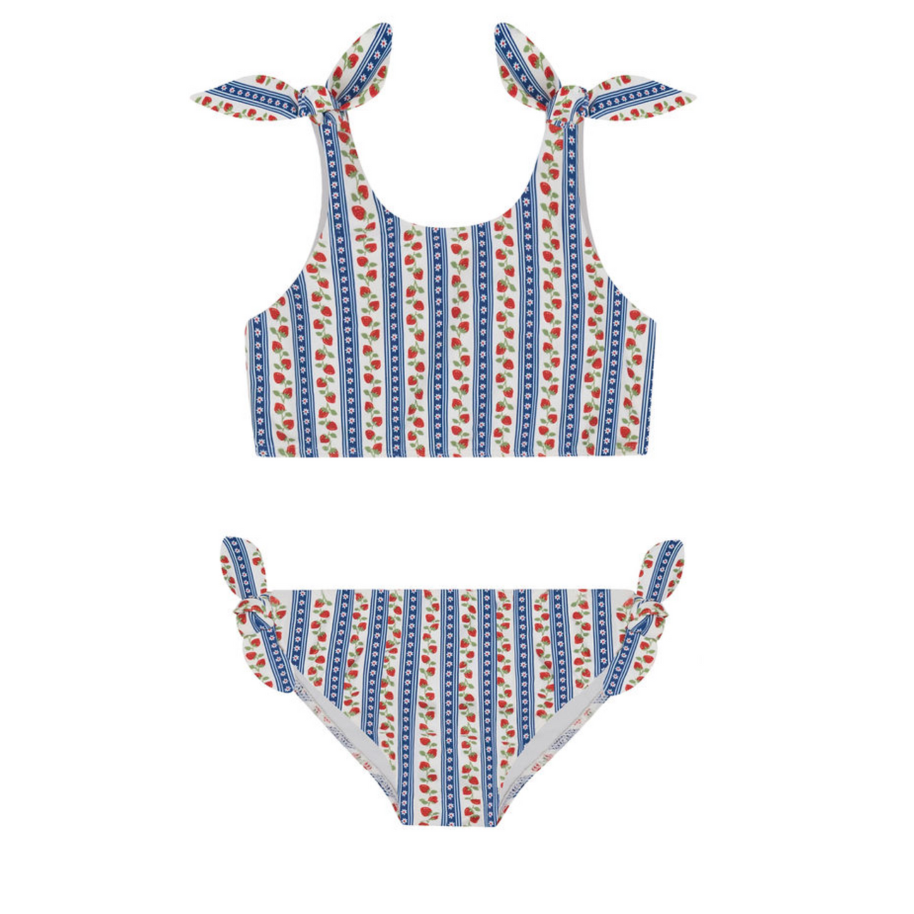 minnow Strawberry patch tie knot bikini