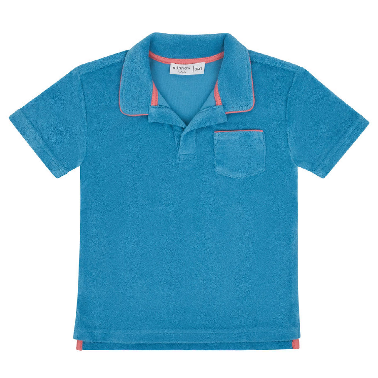 minnow Boys Cerulean Blue French Terry Polo