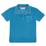 minnow Boys Cerulean Blue French Terry Polo