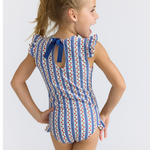 minnow Strawberry patch ruffle cap sleeve one piece