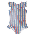 minnow Strawberry patch ruffle cap sleeve one piece
