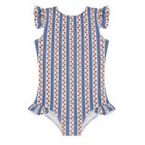 minnow Strawberry patch ruffle cap sleeve one piece