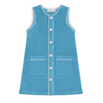 minnow Cerulean Blue French Terry Shirt Dress