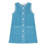 minnow Cerulean Blue French Terry Shirt Dress