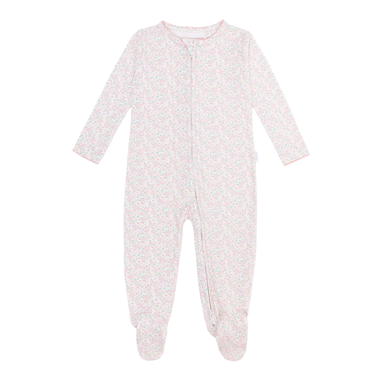 Baby Antique Floral Pima Footie