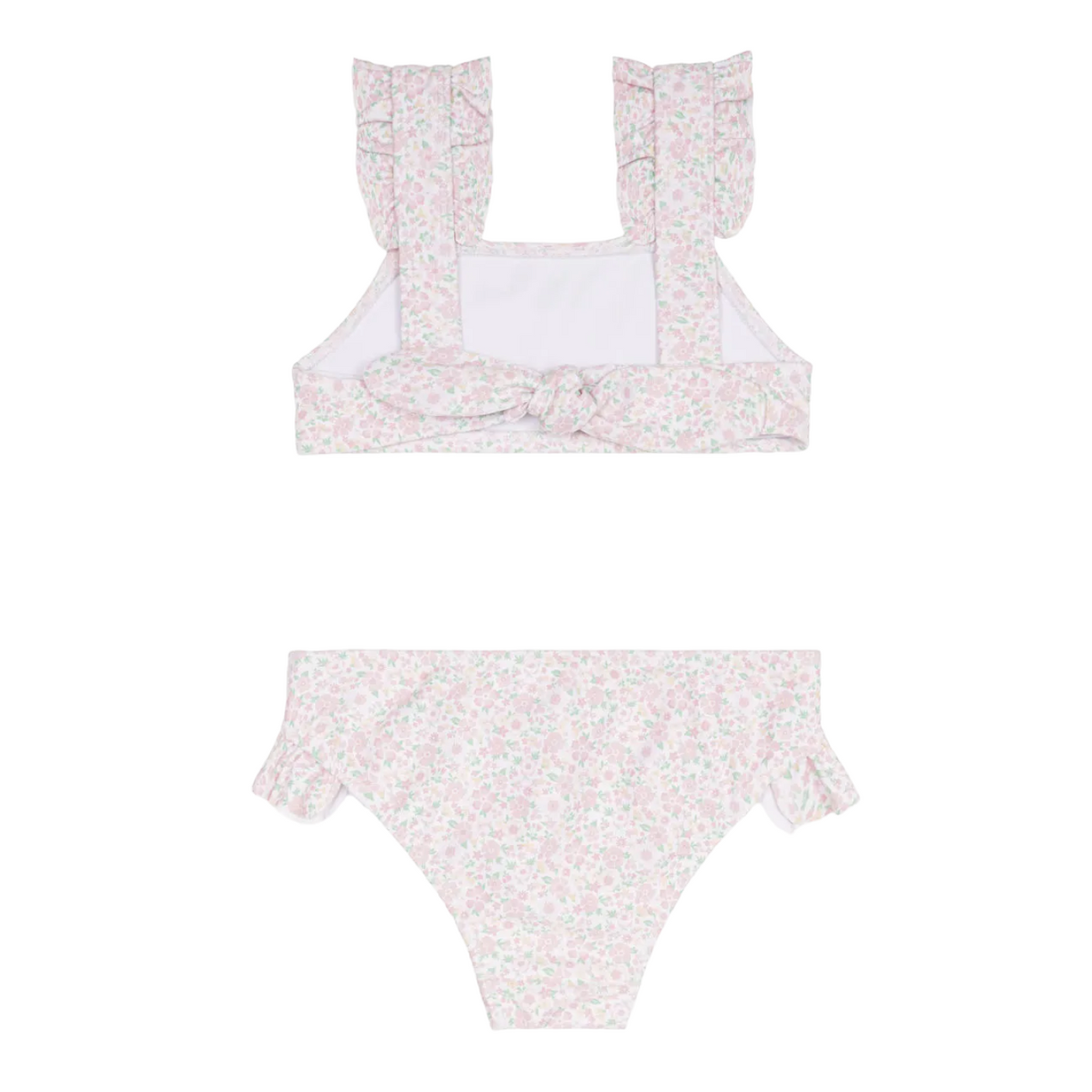 Girls Antique Floral Ruffle Strap Bikini