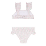 Girls Antique Floral Ruffle Strap Bikini
