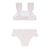 Girls Antique Floral Ruffle Strap Bikini