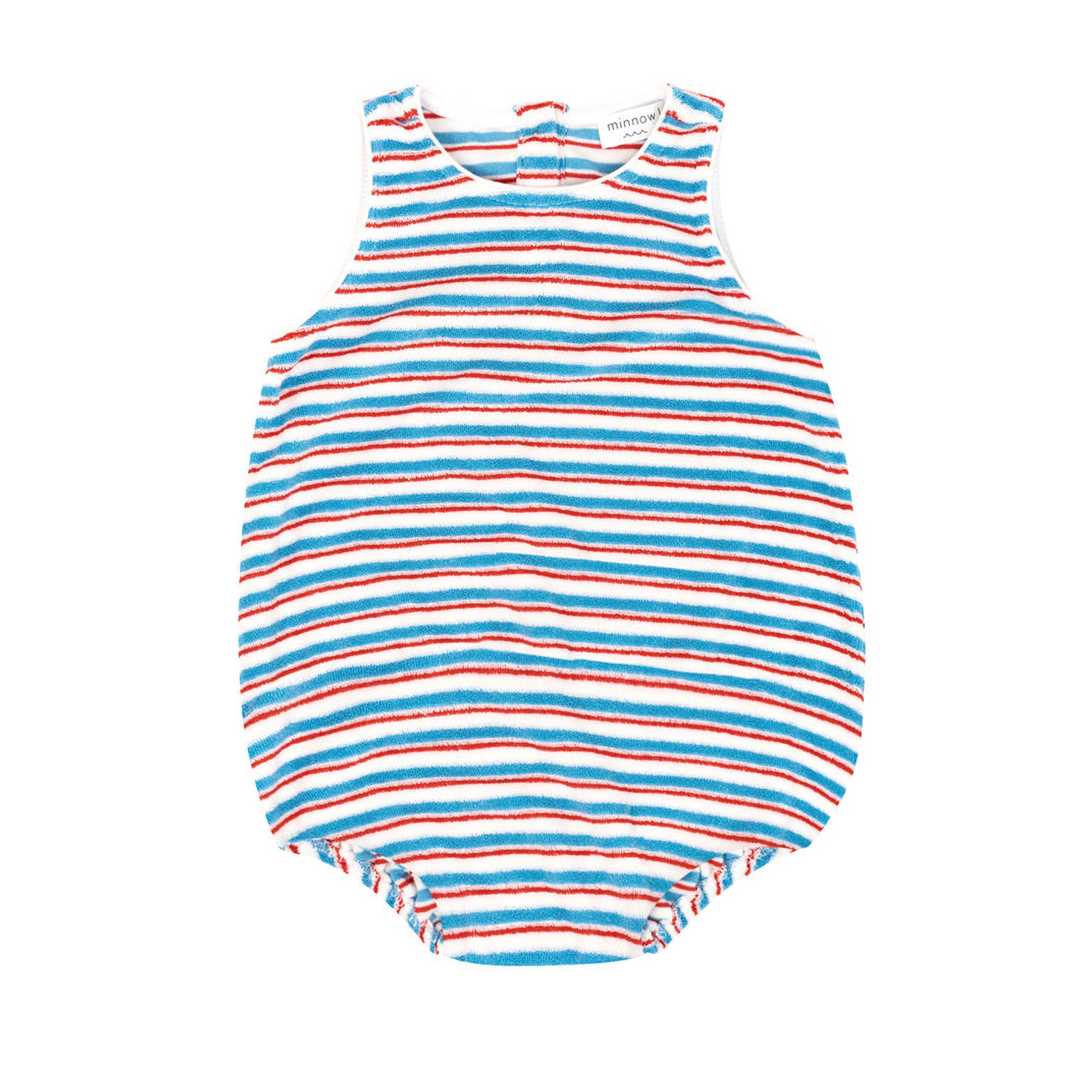 minnow Baby Stripe French Terry Bubble Romper