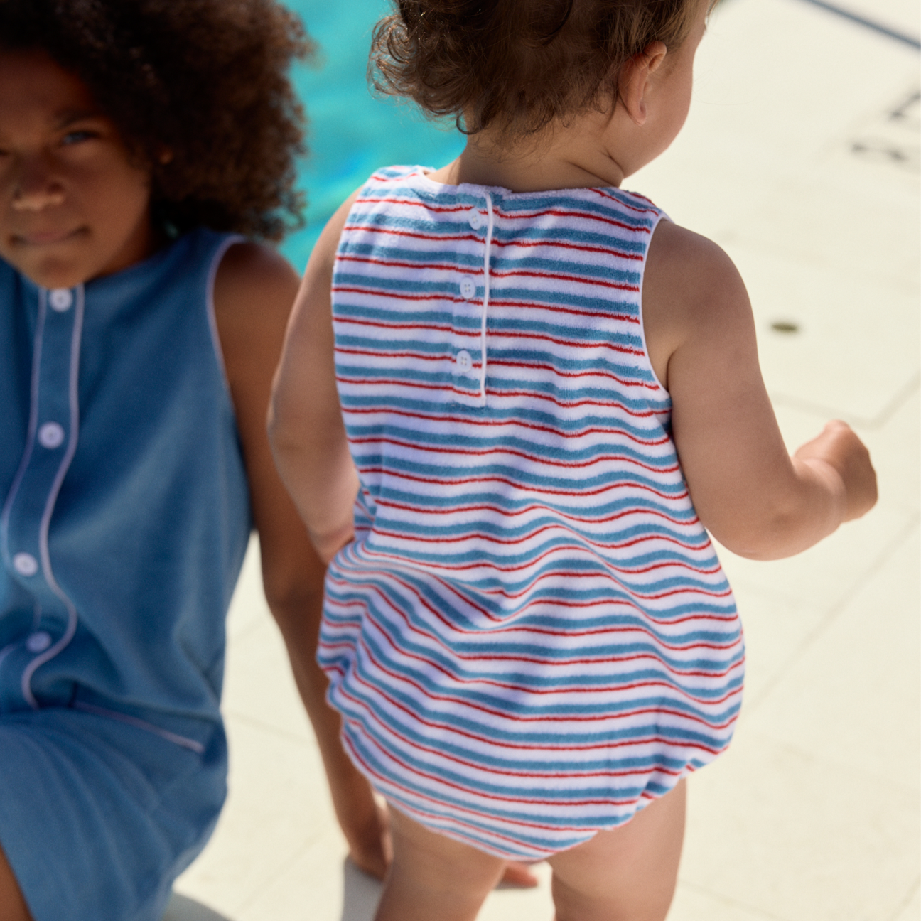 minnow Baby Stripe French Terry Bubble Romper