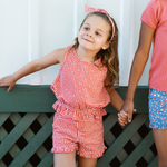 minnow Cranberry Gingham French Terry Set