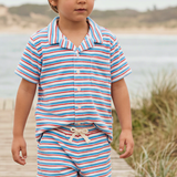 minnow Boys Stripe French Terry Button Up