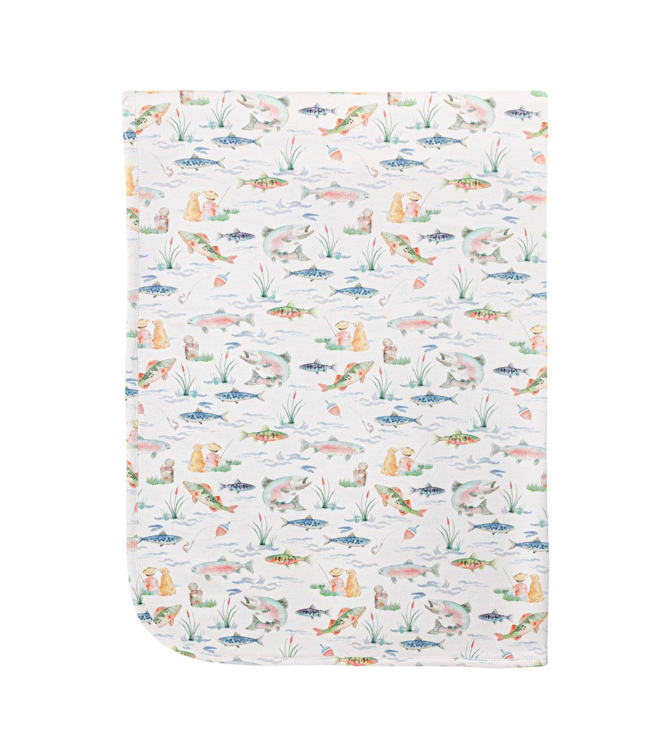 Gone Fishing Receiving Blanket
