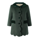 Rachel Riley Green Scalloped Dress Coat