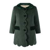 Rachel Riley Green Scalloped Dress Coat