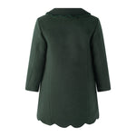 Rachel Riley Green Scalloped Dress Coat, back view