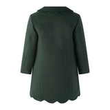 Rachel Riley Green Scalloped Dress Coat, back view