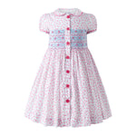 Floral Smocked Button-Front Dress