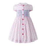 Floral Smocked Button-Front Dress