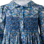 Smocking and Peter Pan collar detail on Rachel Riley Dahlia dress