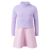 Check Turtle Neck Dress