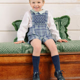 George Blue Tartan Overalls and Shirt