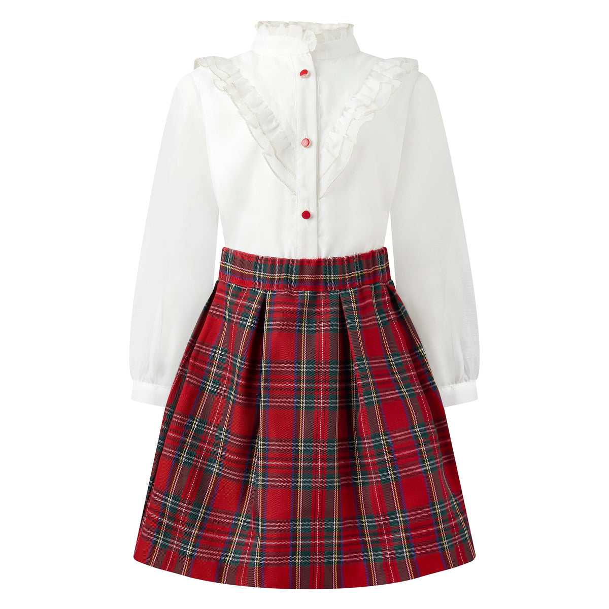 Tartan Skirt and Blouse Set