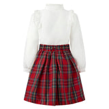 Tartan Skirt and Blouse Set