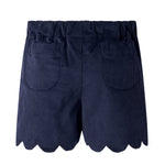 Navy Cord Scalloped Shorts
