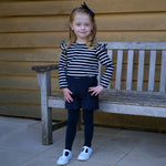 Navy Cord Scalloped Shorts