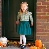 Green Corduroy Pull-On Skirt