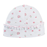 Baby Club Chic tiny rosebud printed pima hat with ruffle