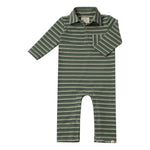 Kingston Polo Romper Green Dbl Stripe