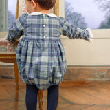 Heidi Blue Tartan Baby Romper