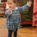 Heidi Blue Tartan Baby Romper