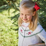 Little English Holiday Bow Fair Isle Cardigan styled