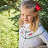 Little English Holiday Bow Fair Isle Cardigan styled
