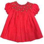 Red Corduroy Smocked Bishop Christmas Classic