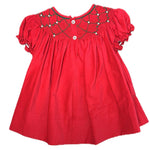 Red Corduroy Smocked Bishop Christmas Classic