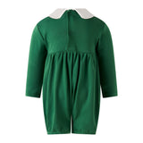 Back of Rachel Riley Christmas tree smocked babysuit