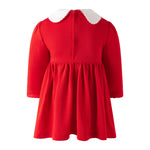 Back of Rachel Riley red Christmas tree smocked dress